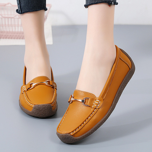 Summer and autumn daily comfort all-match mother shoes, minococcasin-minoccasin-poolock loafer shoes, wedge anti-slip women's shoes, commuting work shoes, women