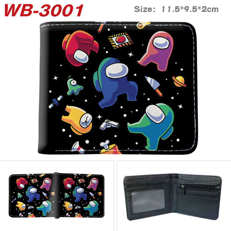 Around us students men and women PU half-folded wallet short leather wallet cartoon game card bag coin purse Around us students men and women PU half-folded wallet short leather wallet cartoon game card bag coin purse