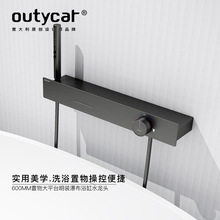 跨境明装浴缸瀑布水龙头全铜酒店浴缸置物淋浴花洒套装浴缸水龙头