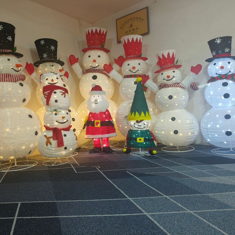 クロスボーダースポット 1.38m クリスマス装飾 LED 発光鉄ショッピングモールホリデーシーンレイアウト雪だるま|undefined