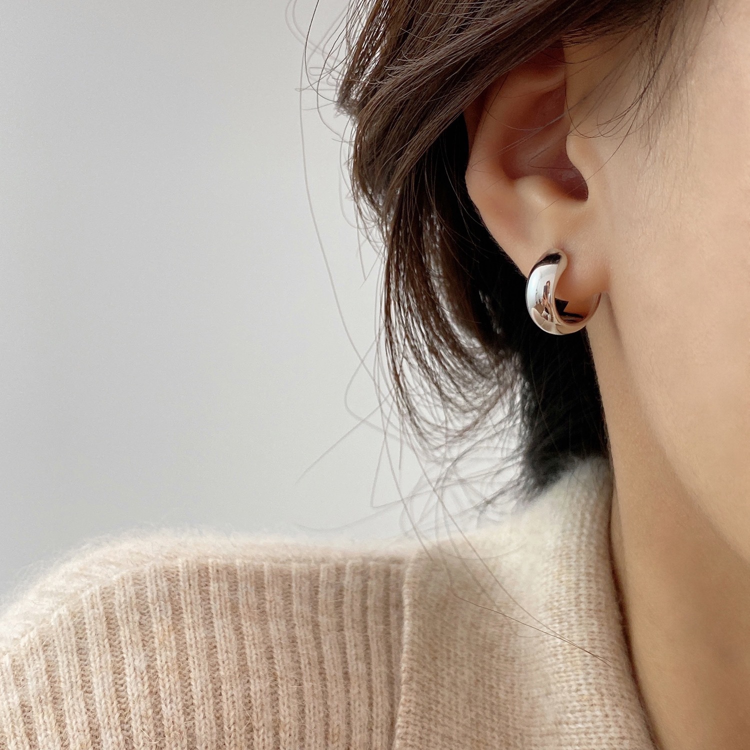 10g Weight 18K Gold Plated Plating Material Earrings Classification 1 Pair Modern Style C Shape Asymmetrical Plating Copper 18k Gold Plated Earrings