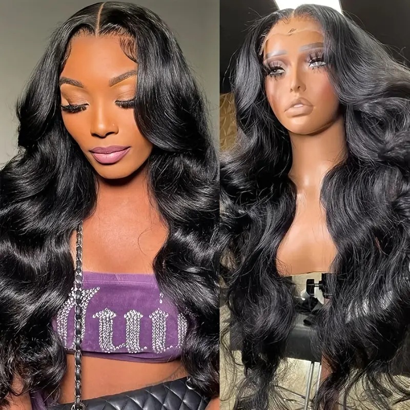Europäische und amerikanische Mode: Synthetische Perücke mit Frontspitze, großen Wellen und Locken, durchschnittliche Größe, hitzebeständige Spitze, lockiges Haar für den täglichen Gebrauch_voghion.com