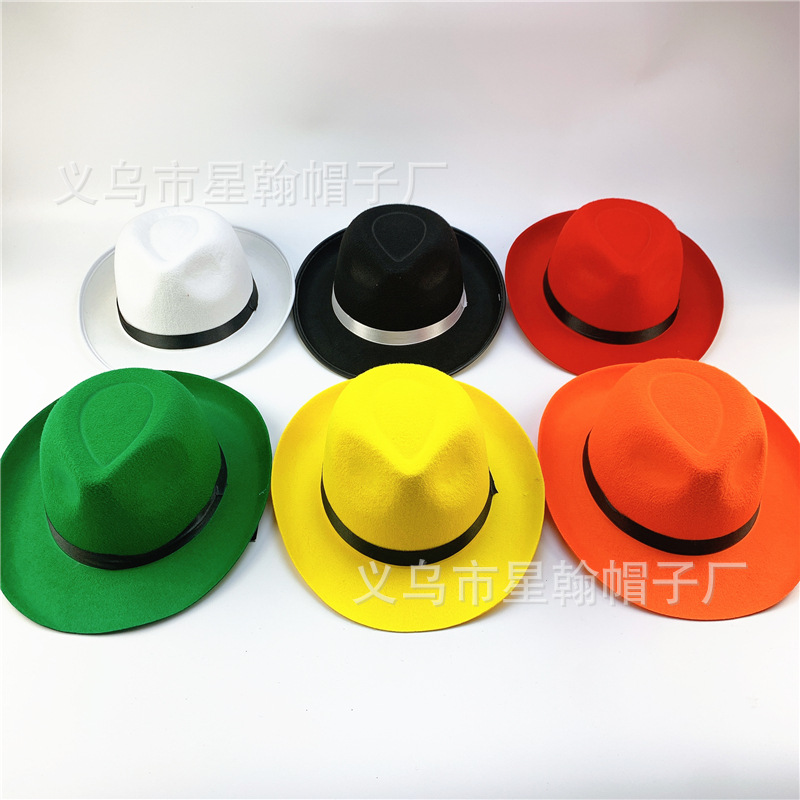 Estrellas americanas y rayas cinta vintage alto sombrero mago etapa rendimiento Festival fieltro paño recto sombrero alto