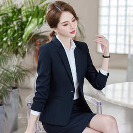 职业装套装女春秋教师单位行政工装西服工作服气质马甲面试正装新
