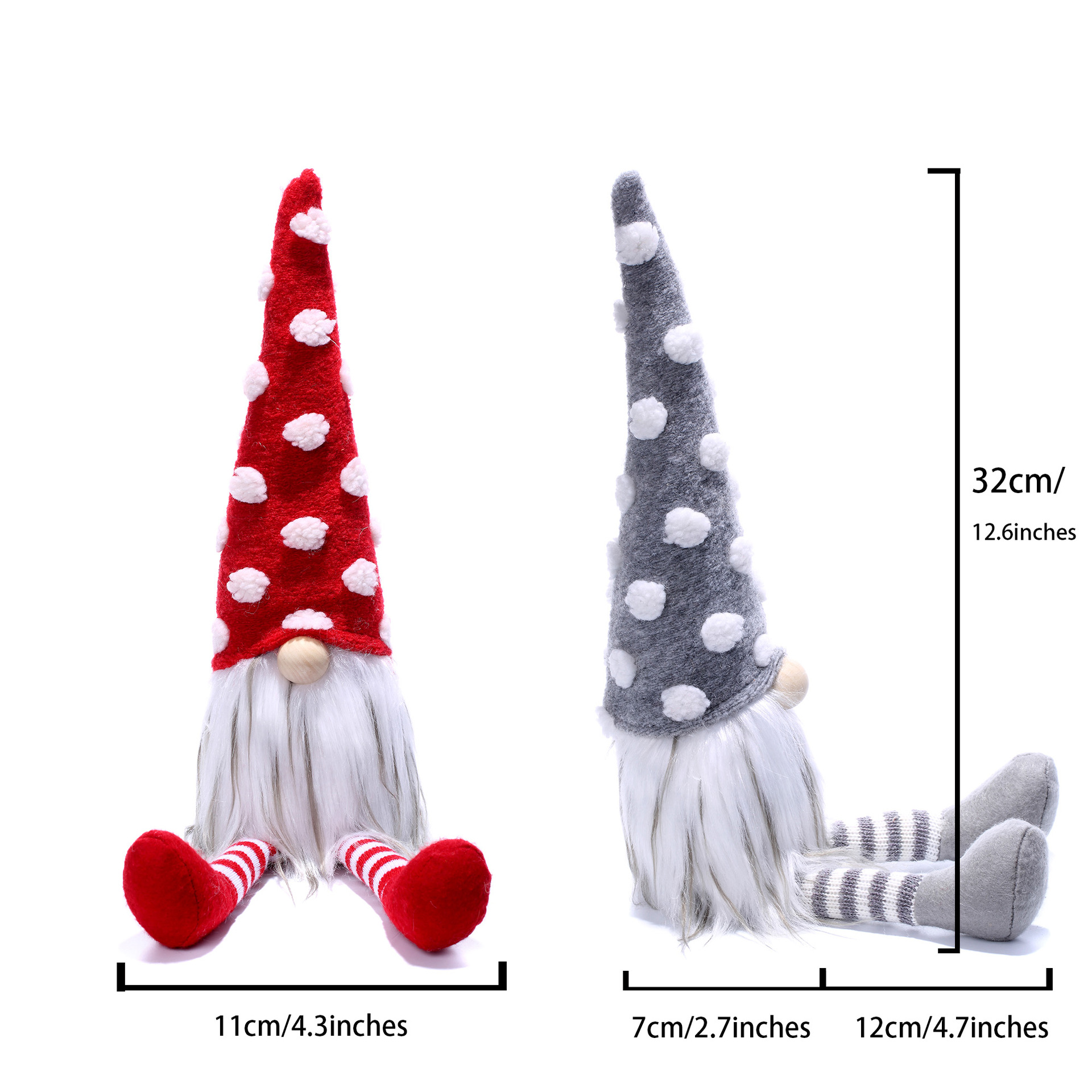 Transfronterizo nuevo Rudolf Nórdico muñeca sin rostro decoración de Navidad lunares pierna larga muñeca decoración regalo de los niños