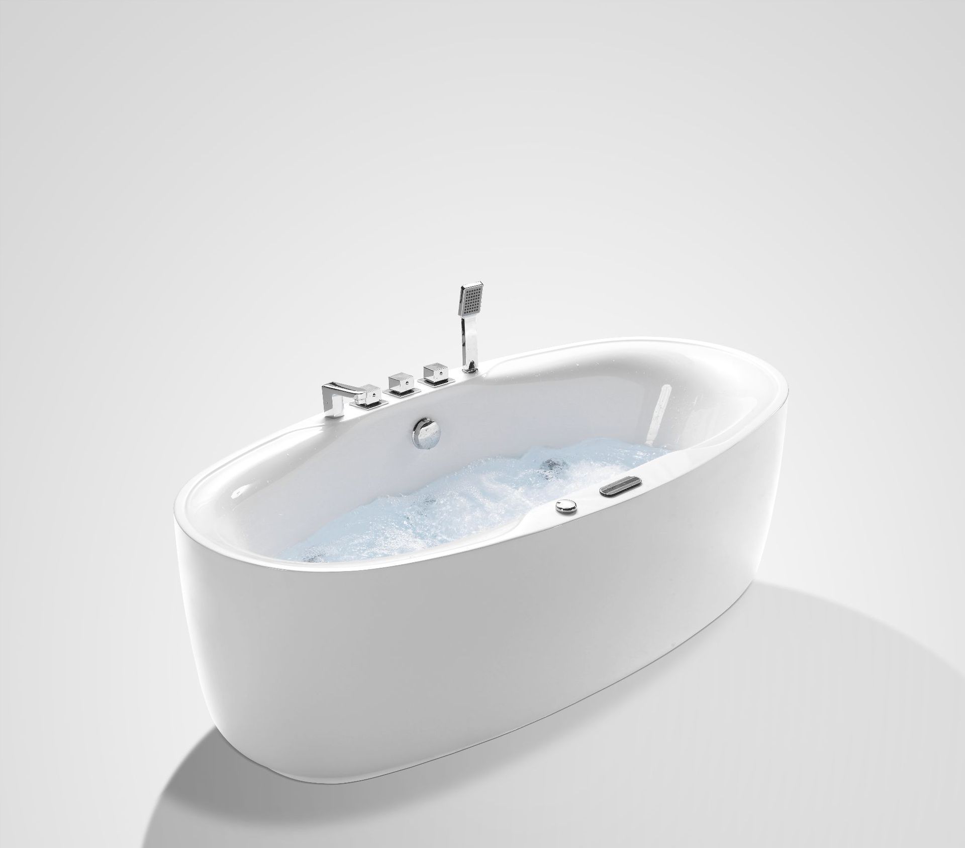 Inicio surf bañera independiente oval baño bañera de acrílico con baño de burbujas luces de colores bañera