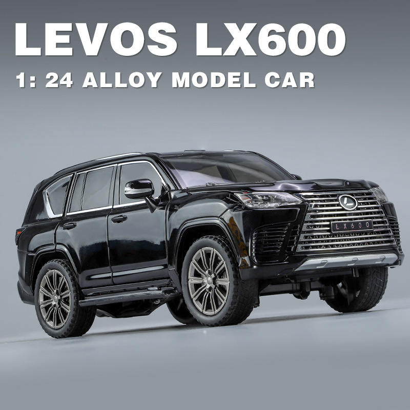 2023 1:24 simulation LX600 alloy car model simulation metal ornaments car model children's toy car