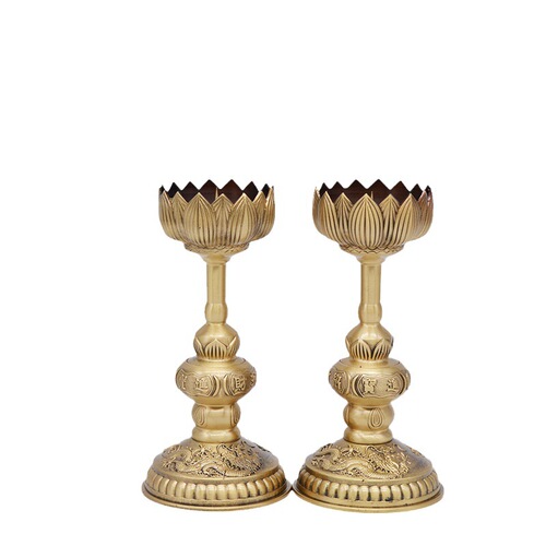 Hongda brass home candle holder incense burner Buddhist altar offering incense tube gift copper ornaments