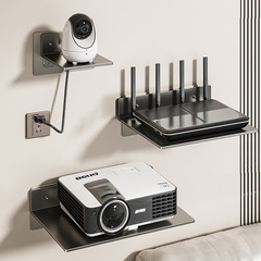 穴を開けないプロジェクターのスタンドの上の壁の棚の壁掛けのルータの棚のテレビのセットトップボックスは棚を支えます。