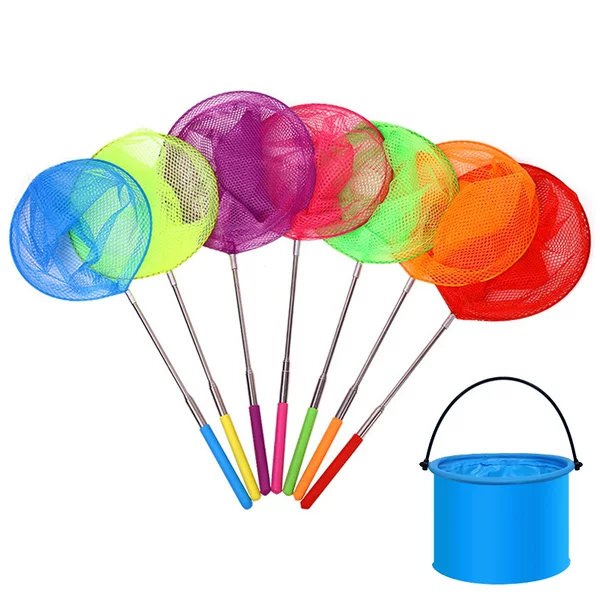 Specially Designed for Foreign Trade, 5-Section Telescopic Fishing Net, Outdoor Fishing Net, Fishing Trap Net, Net Bag for Catching Insects, Dragonflies, and Butterflies