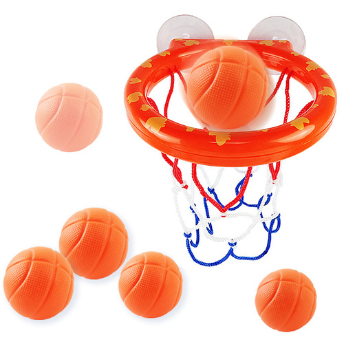 Cross-border Amazon Bathroom Basketball Playing Suction Cup Cartoon Basketball Box Indoor Basketball Baby Children's Bath Toy