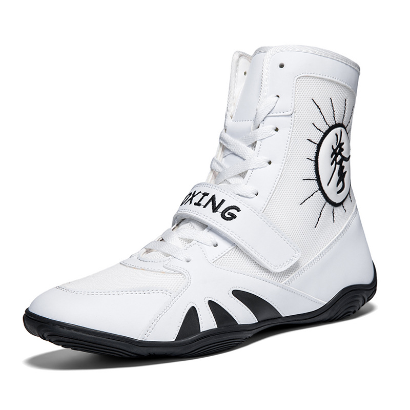 Source Factory Cross-Border Foreign Trade New Men's Large Size High-Top Indoor Training Fighting Wrestling Shoes Non-Slip Boxing Shoes