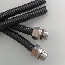 防水阻燃包塑金属软管黑色PVC披覆热镀锌穿线蛇皮管规格齐全