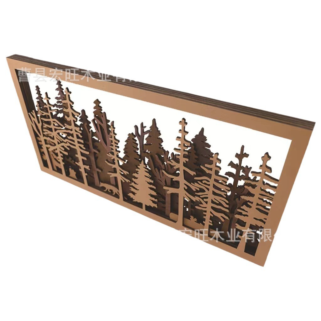 Transfronterizo estación independiente nuevo bosque de madera zorro pared arte bosque madera decorativo colgante de pared
