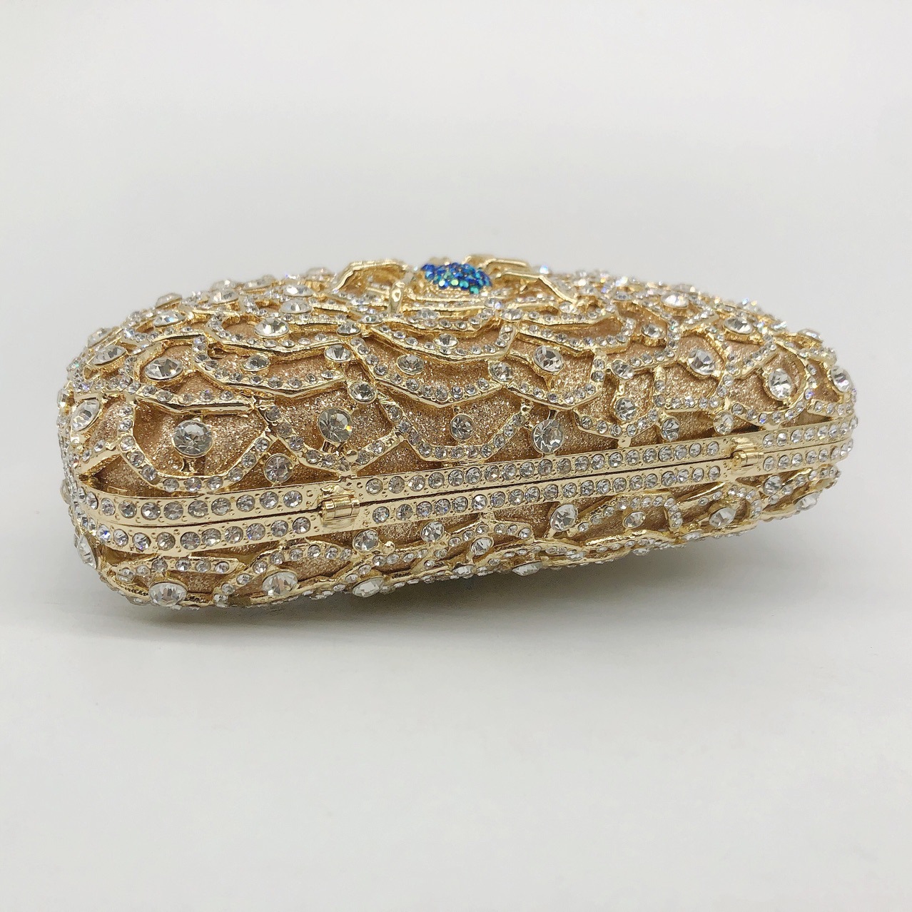 Túi clutch nữ hình nhện kim loại đính đá dạ tiệc phong cách Âu Mỹ — Màu vàng chi tiết 5