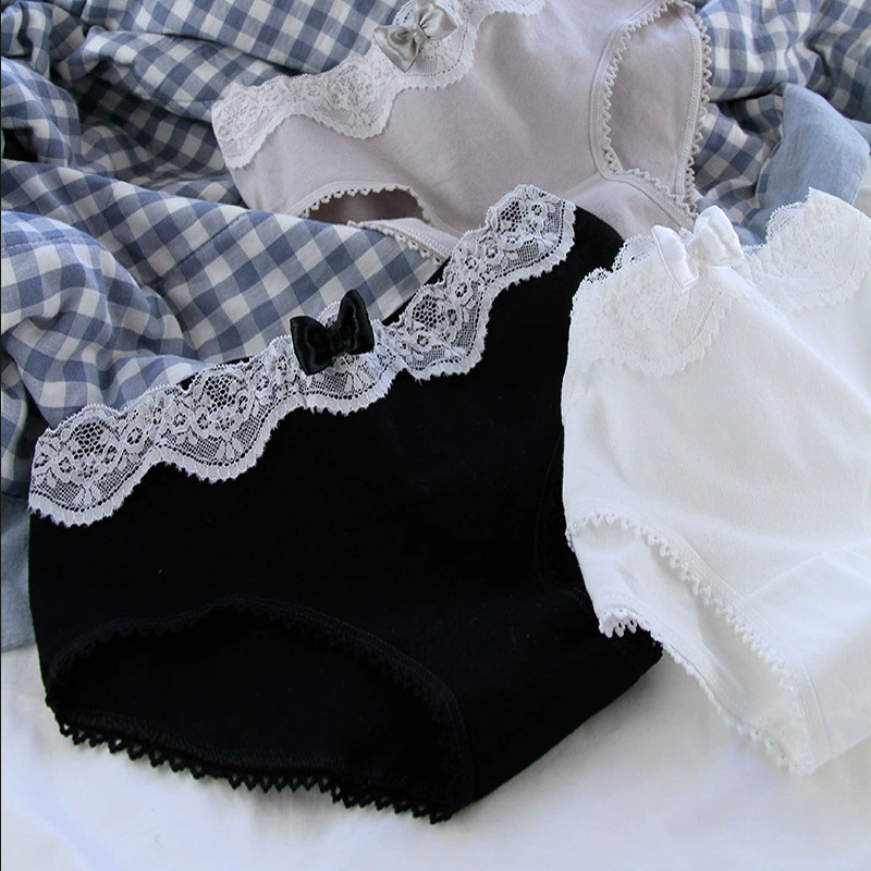 Japanese-Style Sweet Women's Pure Cotton Adult Personalized Lace Cute Sexy Briefs Women's Underwear A-3