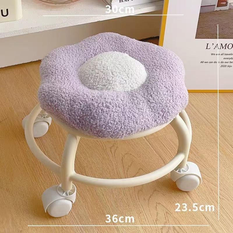 보라색 꽃스툴 [PP베이스+등받이없음]