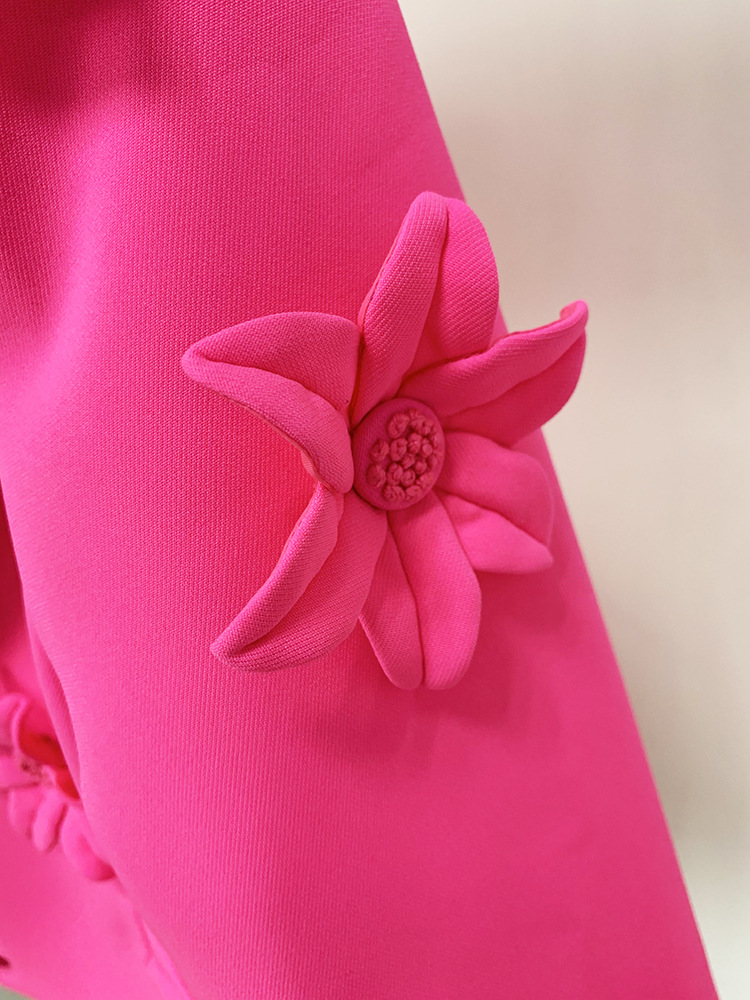 Women's Suit Jacket With 3d Flower Decoration Fluorescent Blazer_voghion.com