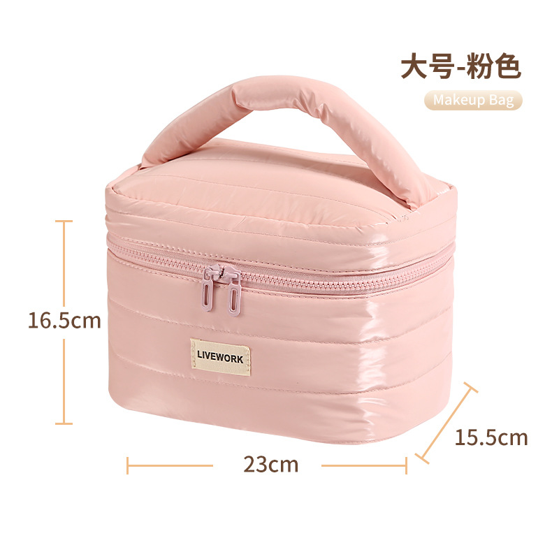 Nueva bolsa de almacenamiento portátil impermeable bolsa de maquillaje de mano bolsa de viaje bolsa de plumaje bolsa de maquillaje de alta capacidad