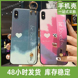 适用小米POCO X3 手机壳红米K40/K40PRO腕带NOTE9Pro彩虹皮套