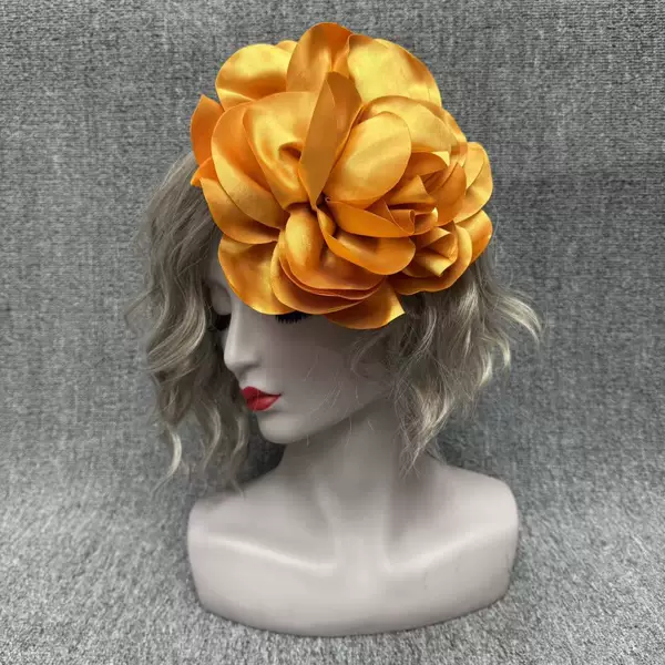 Brooch Flower Handmade Fabric Brooch Pin 19 Earthy Yellow Clothing Accessory Versatile French Satin Large Flower Ornament