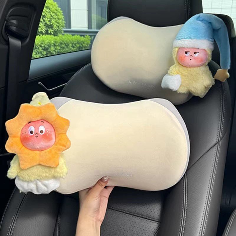 2026 New Model Car Headrest Memory Foam Car Seat Neck Pillow Cute Car Neck Support Pillow