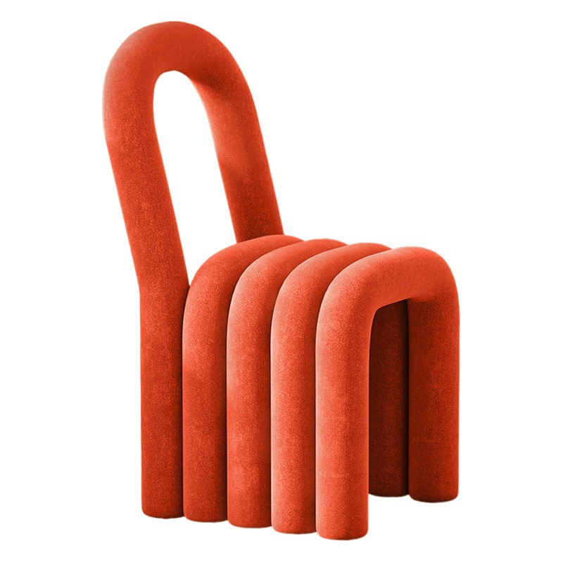 Nórdico creativo especial en forma de silla escritorio hogar dormitorio tienda de ropa Internet celebridad taburete peine maquillaje lambswool diseñador Silla de comedor