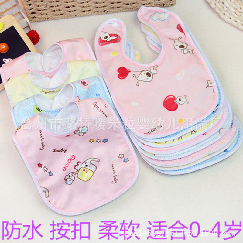 Baby Crystal velvet waterproof saliva towel cartoon absorbent bib bib for boys and girls baby eating pocket U-shaped