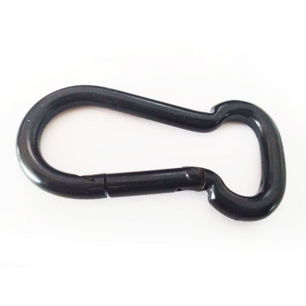 工厂直销鱼形登山扣镀锌电泳黑弹簧钩