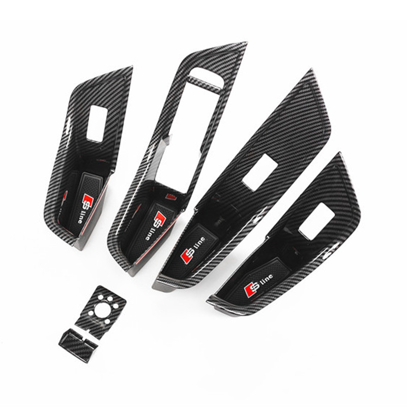 Suitable for Audi A4LA5 modified decorative outer handle door bowl gear head panel center control panel carbon fiber pattern