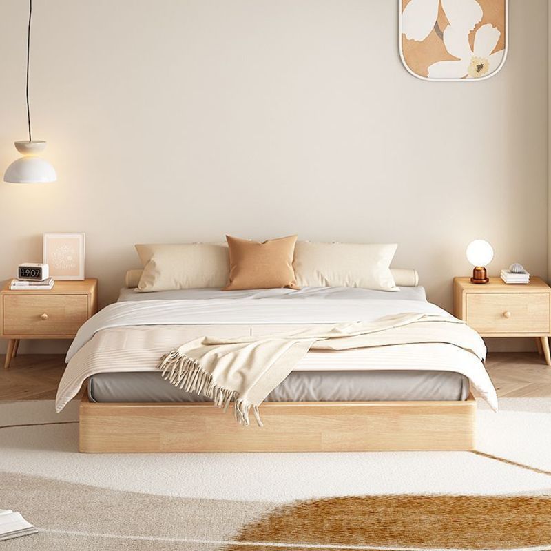 Solid Wood Simple Japanese-Style Tatami Nail Bed Frame Platform Low Bed Floor-Standing Wooden Bed Homestay Double Bed Without Headboard