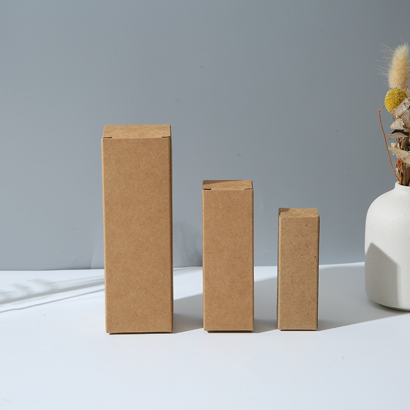 Rectangular Kraft paper packaging box cosmetics skin care products packaging box wholesale thickened black and white card folding carton