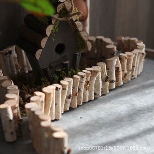 Arranging Plants, Outdoor Kindergarten Decorations, Courtyard Garden Wooden House Micro-Landscape Natural Decoration Corners
