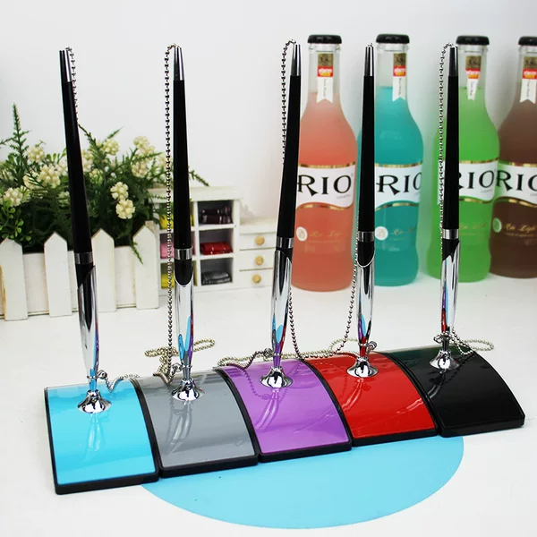 Desk Pen Desktop Ballpoint Pen Desk Anti-lost Pen Sticky Table Advertising Pen Fixed Counter Gift Pen with Chain 820