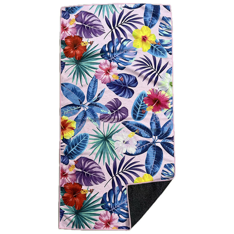 Digital custom pattern fitness yoga exercise non-stick sand sunscreen absorbent non-slip lightweight black ant cloth towel