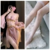 Pink exotic suit + white fishnet stockings