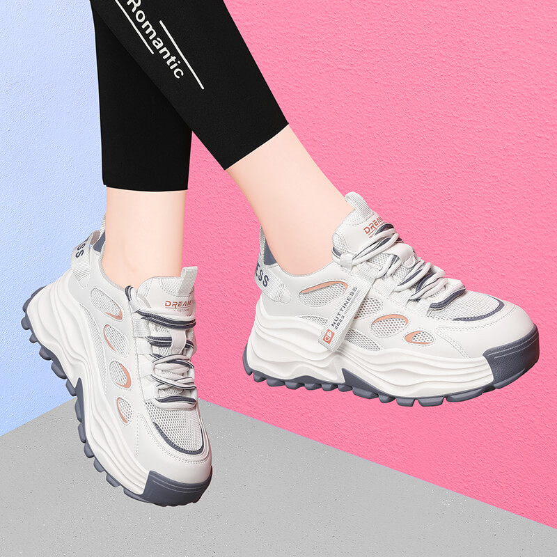 Giày sneaker nữ đế dày da thật thoáng khí mùa hè 2025 — JST 1269 màu xanh, JST 1269 quả mơ, LJ 58098 màu xám, DH 58275-1 Xanh