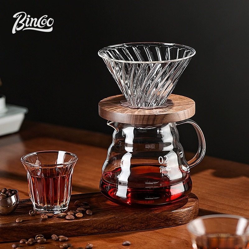 Bincoo Temperature-Controlled Hand-Brewed Coffee Set, Glass Sharing Pot, V60 Filter Cup, Hand Grinder, Complete Extraction and Brewing Equipment Bincoo Temperature-Controlled Hand-Brewed Coffee Set, Glass Sharing Pot, V60 Filter Cup, Hand Grinder, Complete Extraction and Brewing Equipment