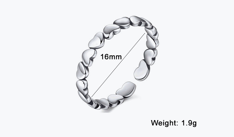 Simple heart-to-heart copper open ring wholesale