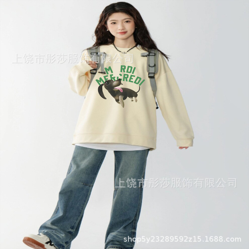 【顶级版本】韩国潮牌Mardi卫衣印花金高银同款小雏菊圆领宽松款|undefined