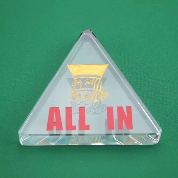 Acrylic Zhuang DEALER code Texas poker Zhuang code Z acrylic triangle ALLIN brand Texas poker accessories