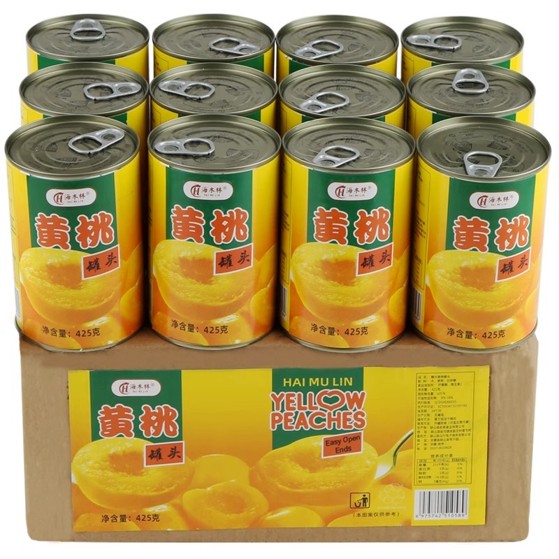 正品黄桃罐头整箱12罐装*425克砀山特产新鲜糖水水果罐头2罐批发