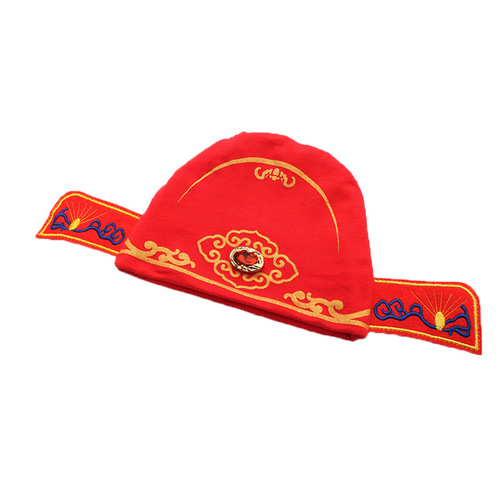 Newborn Baby Hat for Full Moon, Birthday, and 100th Day - Red for 0-3-6 Months, Unisex Baby Star Chinese Style Onesie Hat