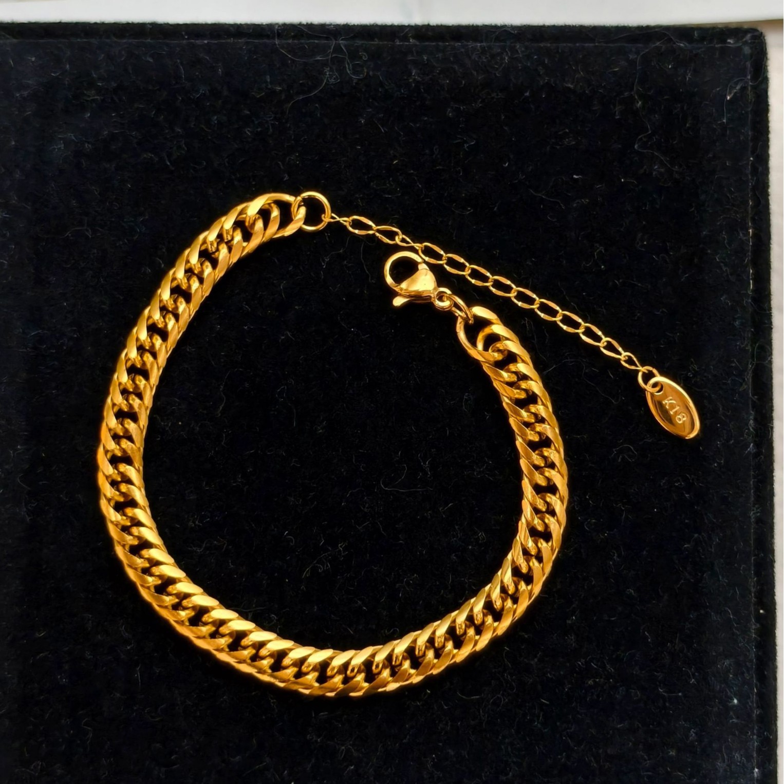 European and American Ins Style Punk Stylish Titanium Steel Horsewhip Chain Bracelet 18K Gold Versatile Cuban Stainless Steel Cross-Border Jewelry