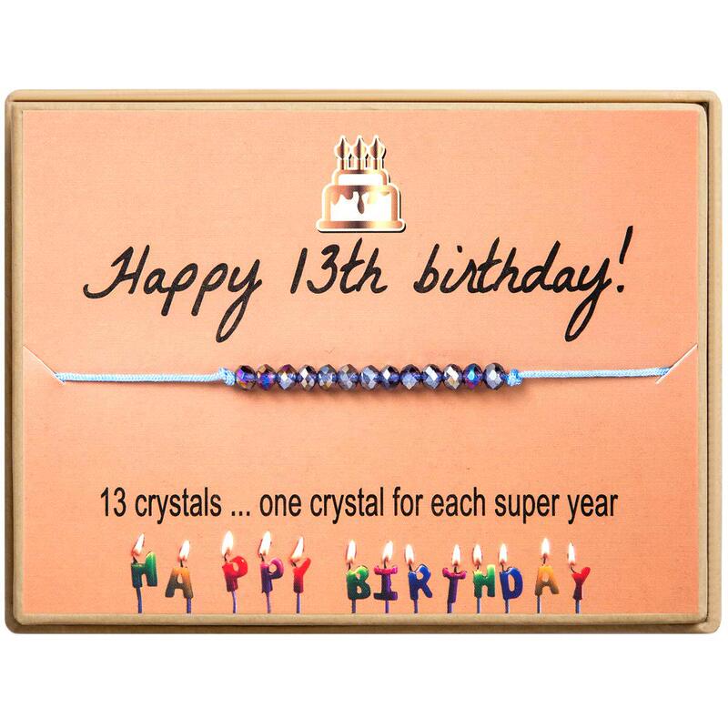 Faceted Bead Women's Bracelet Birthday Gift Faceted Crystal Bead Woven Bracelet Faceted Bead Birthday Card Bracelet