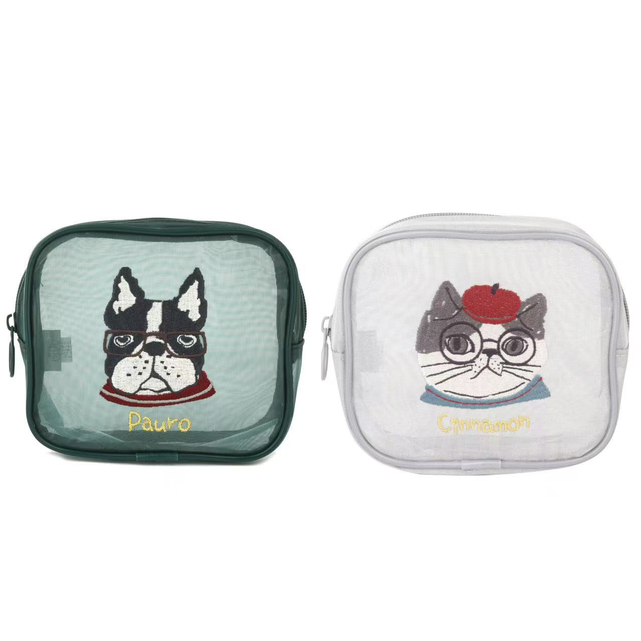 Japanese Kusuguru Lucy Paul Embroidered Coin Purse Mesh Bag Square Cosmetic Bag Cartoon Small Items Storage 304
