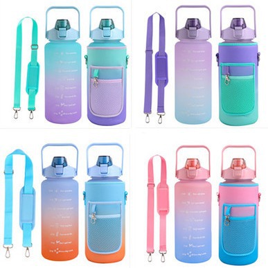 Fabricantes transfronterizos Amazon al por mayor material de buceo SBR deportes al aire libre hervidor taza cubierta Correa portátil agua portátil