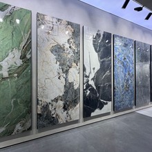 现代轻奢佛山奢石大理石岩板板材亮光连纹客厅墙面台面酒店工程