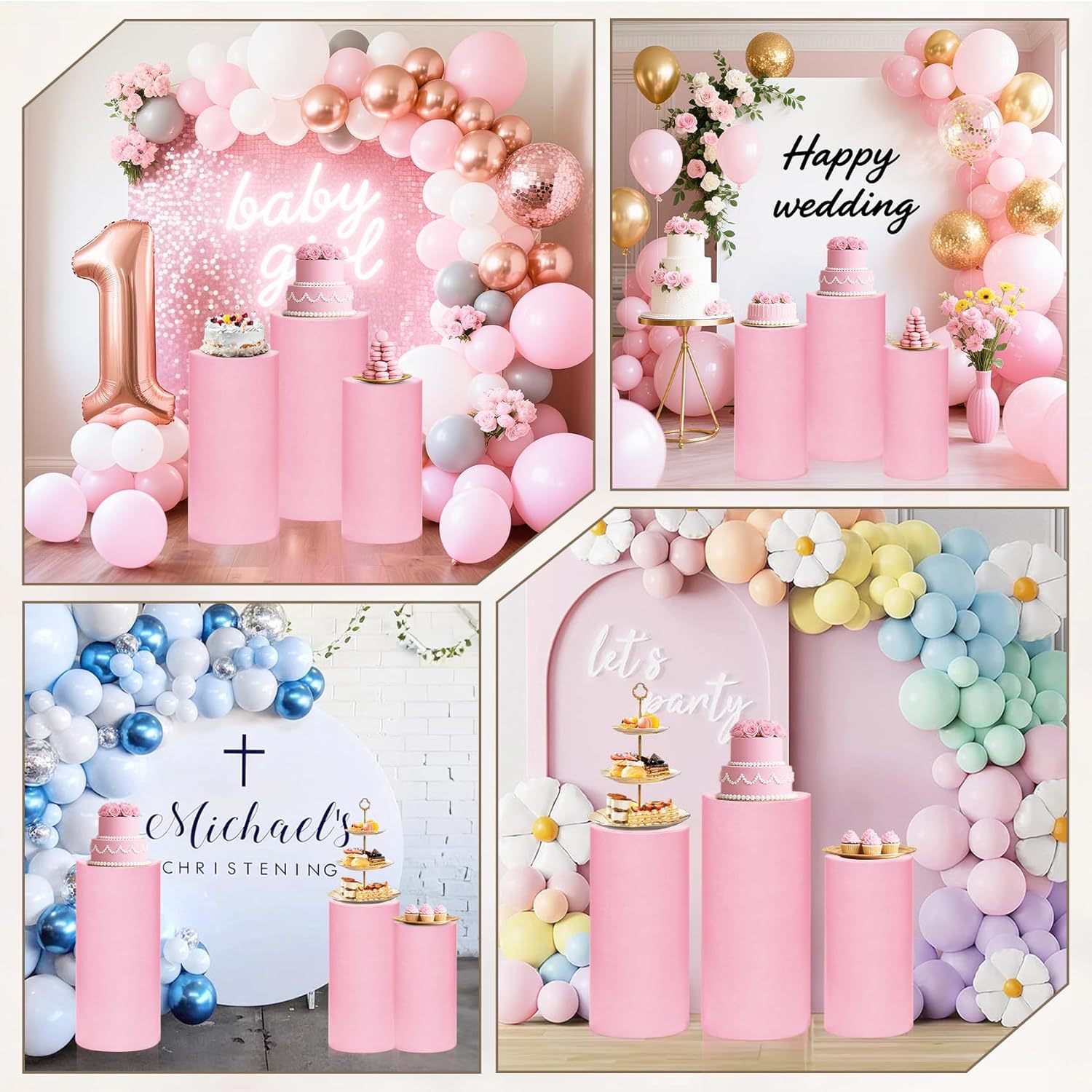 甜品台圆柱布套 高弹力 婚礼布置用品