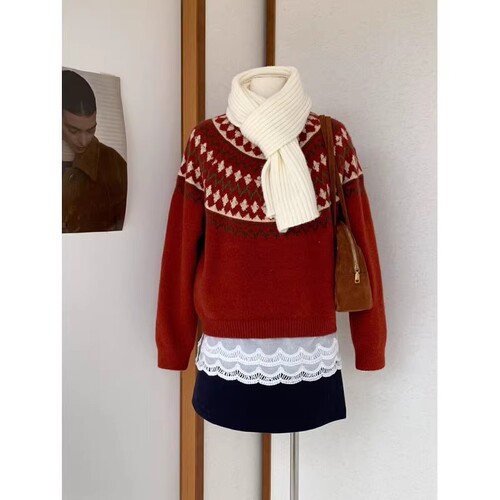 21 women's lace edge splicing long-sleeved T-shirt, new for 2025 spring and autumn, for layering and casual wear